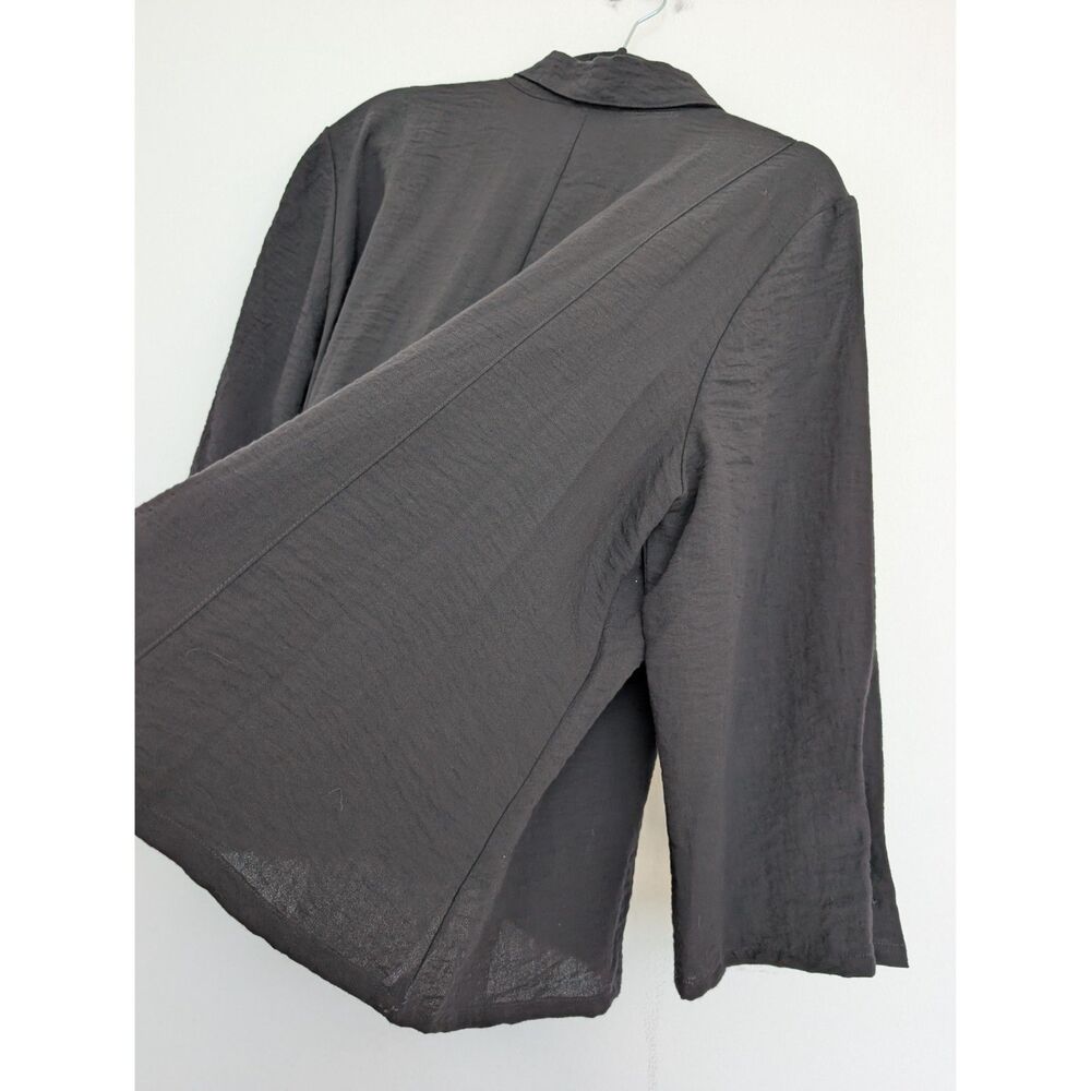 EUC Habitat Black Pleated Swing Shirt Button Up Lagenlook Sz XL Minimalist - Picture 5 of 16